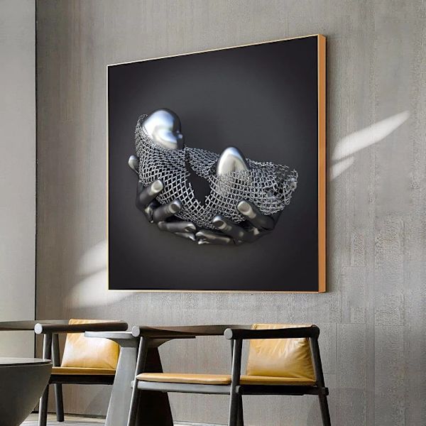 Pohjoismainen olohuoneen tausta seinäkoriste Canvas-maalaus lehmä