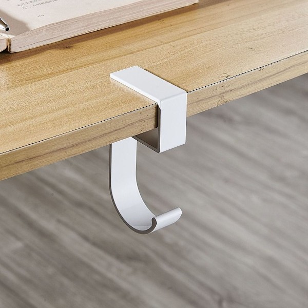 2 st Bärbar Hängande Väskkrok Handväskhållare Multifunktionell Bordskrok white 5-shaped