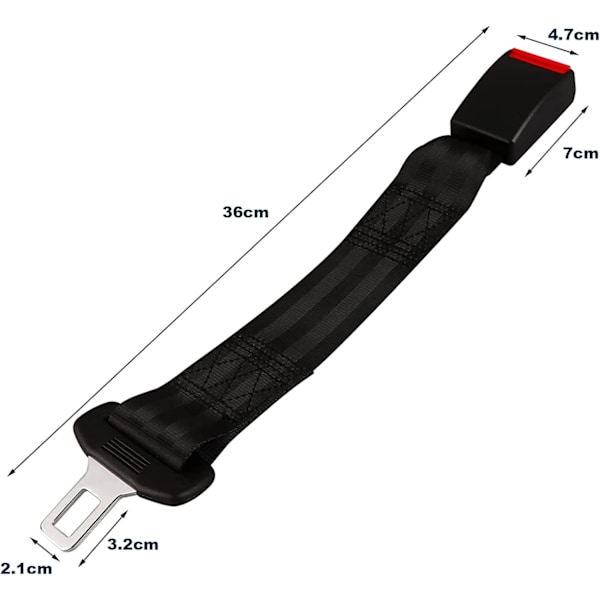 2 kpl turvavyön pidennintä/turvavyön pidennintä/turvavyön pidike - Säädettävä 26-80CM (36CM)