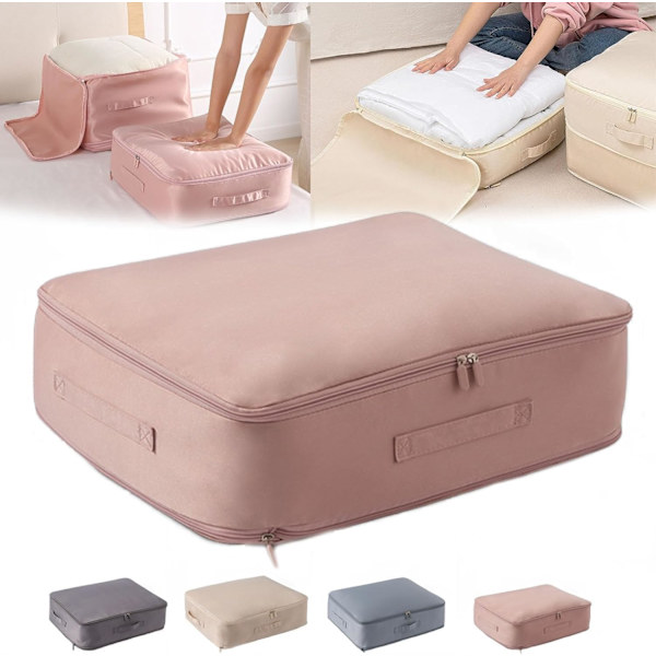 Stærke Flyttekasser, Selvkondenserende Ziplock-Organiseringspose, Pink L (20,5x16,5x11,8 tommer) Pink L(20.5*16.5*11.8inch)