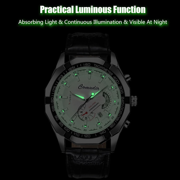 Modeklockor för Män Business Rostfritt Stål Armbandsur Analog Kvarts Armbandsur Datumkalender Luminous Watch för Män Braungold B Braungold B