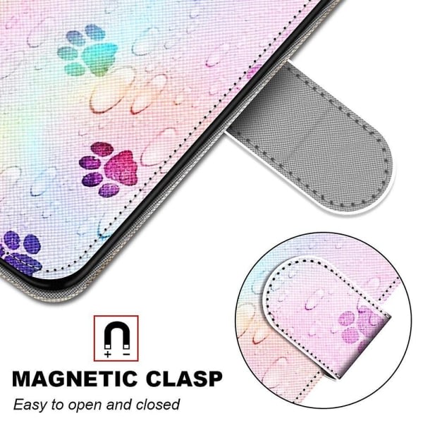 SQBB Case för Xiaomi Poco M4 Pro 4g cover Magnetiska kortplatser Creative Cat Paw Pattern Case Coque