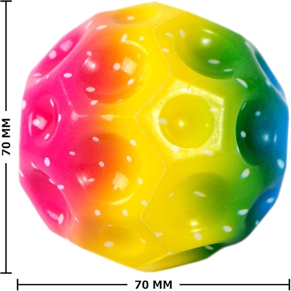 3 stk regnbue romkuler, ekstremt høy sprettende ball & poplyd Meteorr romball, måneball, pop sprettende romball for barn Gave