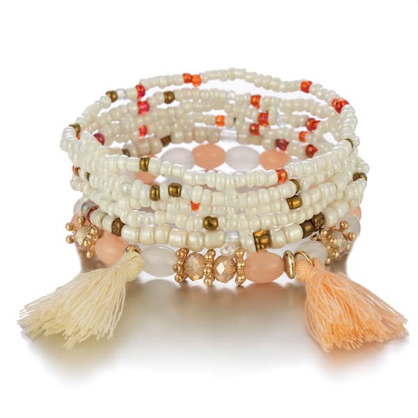 1PCS Bohemian Stackable Bead Bracelets för kvinnor Stretch Mul
