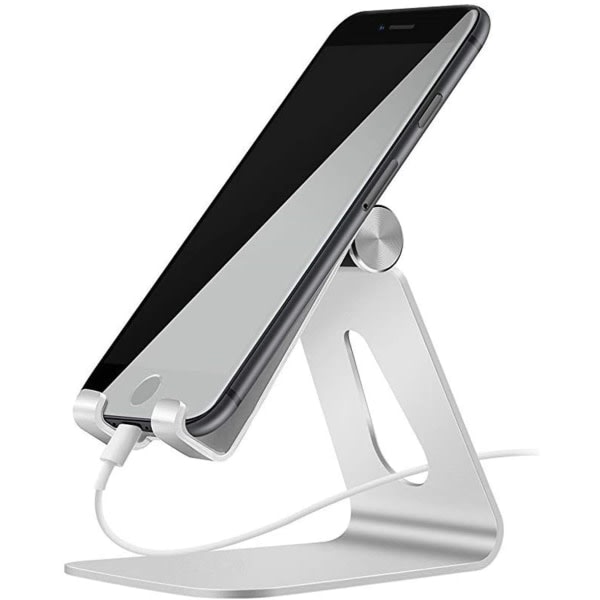 CQBB Mobiltelefonställ Skrivbord Justerbar mobiltelefonhållare i aluminium