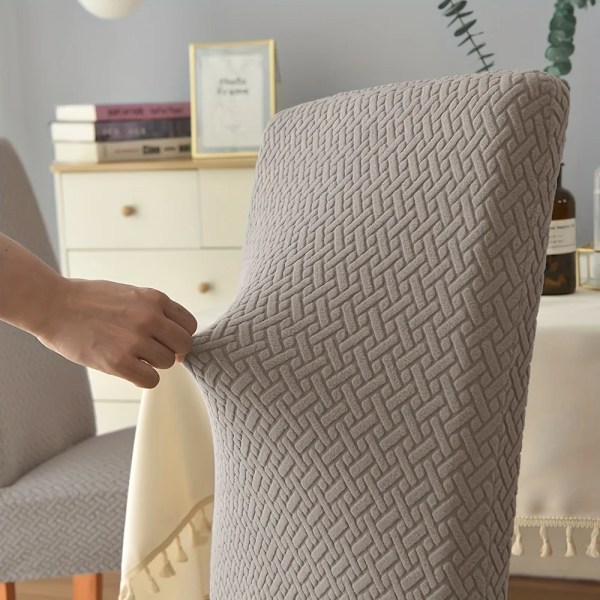 Elastiskt överdrag Stretch sits överdrag Jacquard Spandex case för köksstol Säte Hem Hotell Bankett 4776-gul 1pc