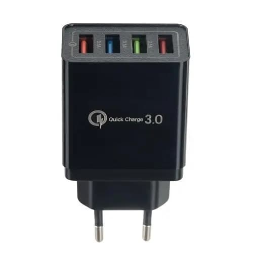 2-pack Mobilladdare / Snabbladdare med 4 uttag - QC3