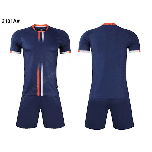 Herr Barn Fotbollströja Kostym Anpassad Kortärmad Sommar Fotbollsträning Uniform Matchande Träningsoverall 2 Delar Skjorta Shorts Set röd red M