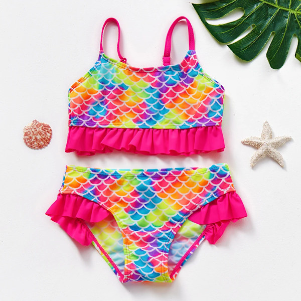 1~14Y Flickbaddräkt Flickbaddräkt Set Bikiniset för barn Biquini Infantil Baddräkt för barn-ST108mix ST291 rose 13-14Years