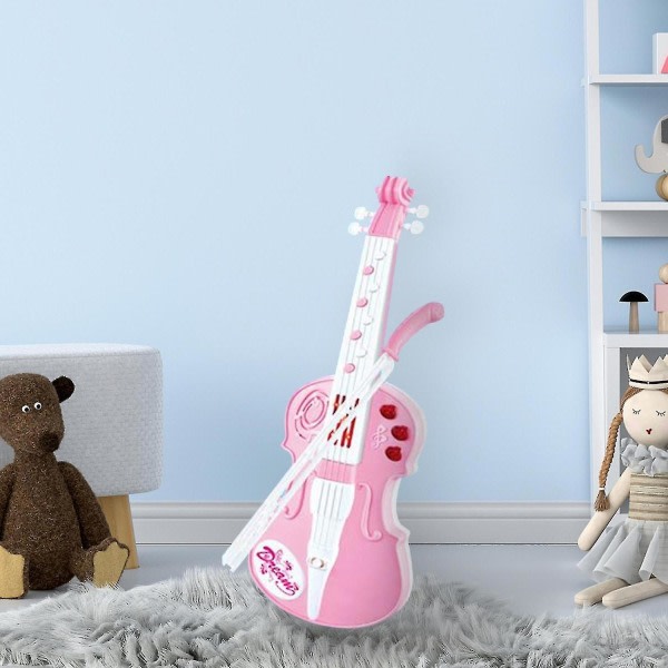 SQBB Violinmusikinstrument Leksak med ljus och ljud för barngåva