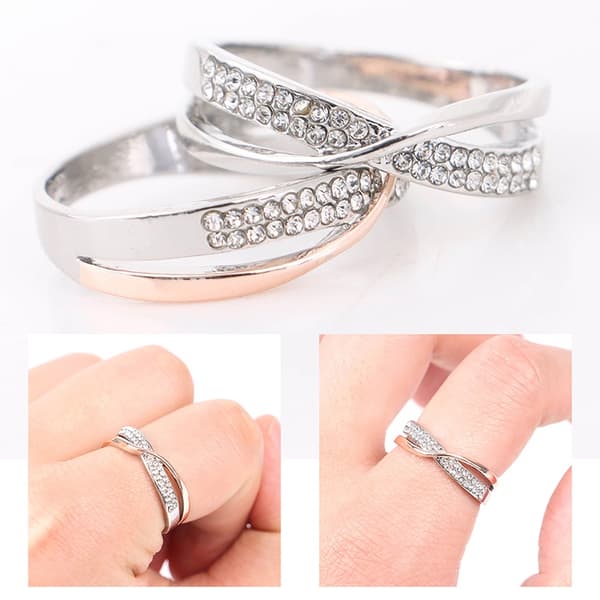 Viktminsknings Kristall Rhinestone Ring Bantnings Hälsovårdsring Guld 7 Gold 7_max Gold 7