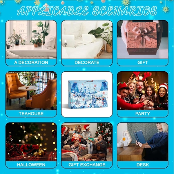 2024 Hårklips Adventskalender, 24-styks Vinter Nedtælling Julekalender til Børn