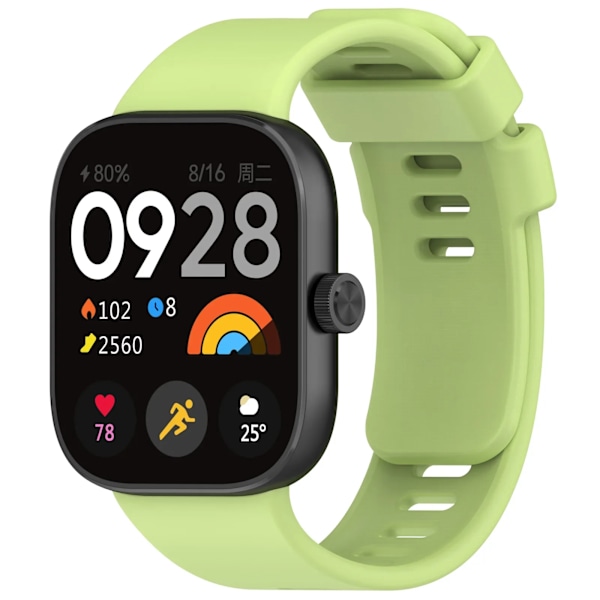 Silikonrem for Redmi Watch 4 Tilbehør Erstatning Smart Watch Band Armbånd Mykt sportsarmbånd Correa Mi Watch 4 Rem Lime For Redmi Watch 4