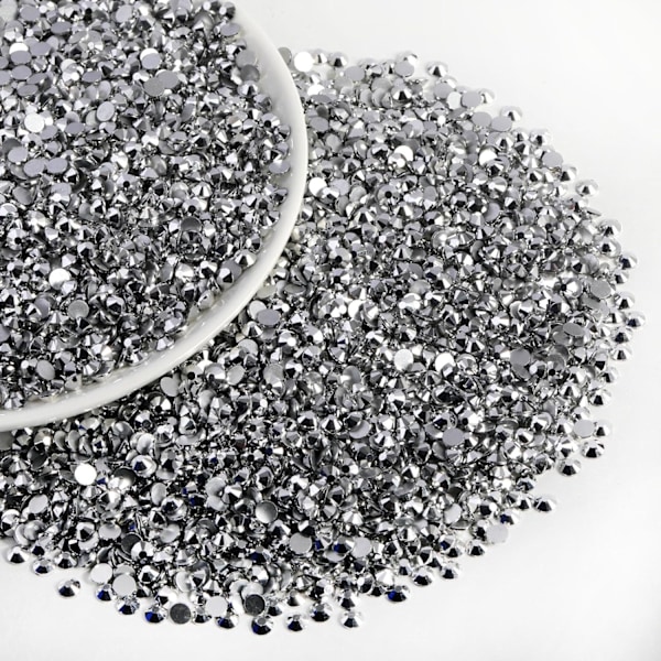 14400 stk Sølv Hematit Flade Rhinestones til Håndværk, SS16, 3,8-4,0 mm Silver Hematite SS16/14400pcs