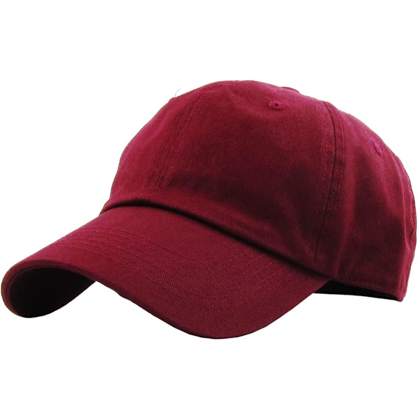 Låg profil bomulls keps män damer baseboll keps pappa hatt Adjus Burgundy Burgundy