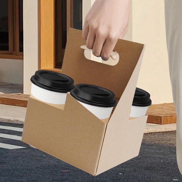 Bærbare drikkebærere for levering, Levering av drikkebærere | 10X flaskeholder for drikkevarer, Robust pappkoppholder, Flaskeholder for drikkevarer for leveringstjeneste 4-fack bärbar glasunderlägg 10 st