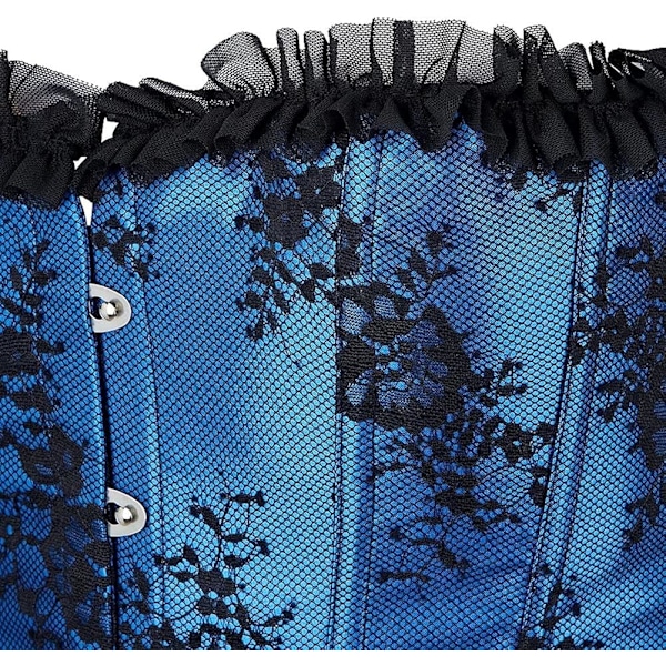 Naisten korsetit Overbust Bustier Top Gothic exy houlder 8127blue S 8127blue S