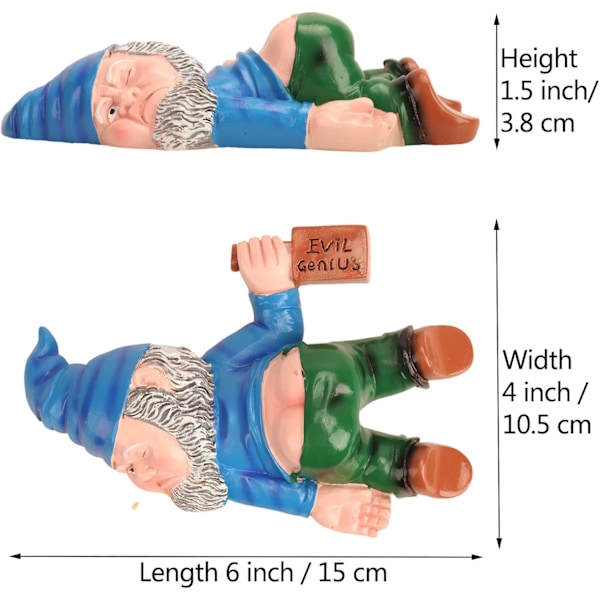 Kreativ Hagegnom Utendørs Gnomstatue Hagegnomhåndverk Hagedekorasjon Interessant Harpiksstatue (Blå)