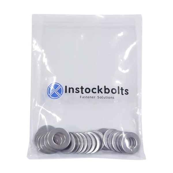 M3 x 7 mm ulkokehän tasomaiset tiivisteet - 100 kpl 18-8 (304) ruostumattomasta teräksestä valmistettuja tasomaisia tiivisteitä Silver M3/304