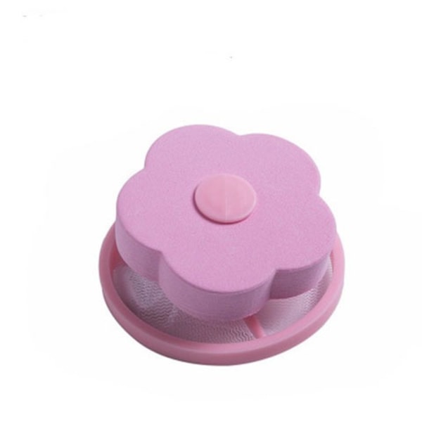 Pakke med filterposer for husholdningsvaskemaskin, vask hårfilter (rosa)