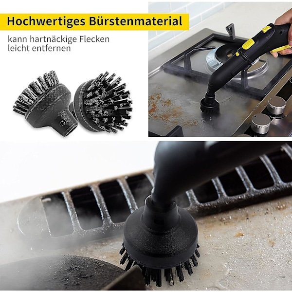2 stk store runde børster for Karcher damprenser