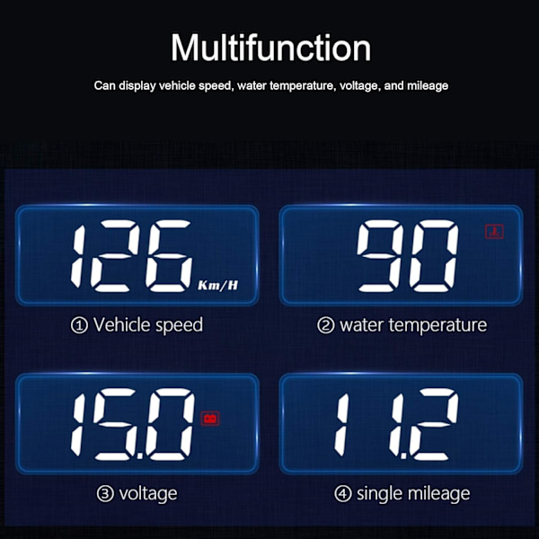 Bil Vindruta Hastighedsmåler, OBD2 HUD Head Up Display Vindue Projektor