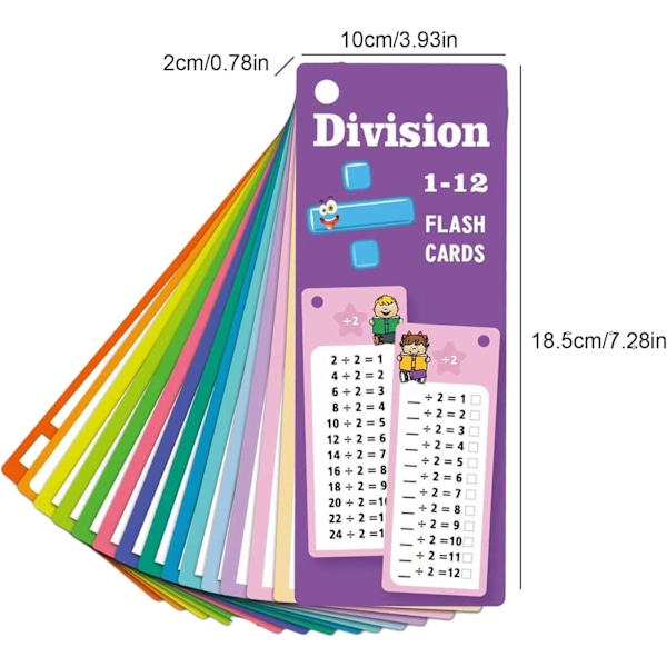 Slettbare Matte-flashkort | Multi Matte Læringsverktøy for Barn & Småbarn Division B