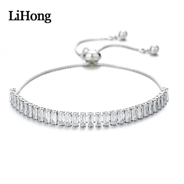 925 Sterling Silver Armband Fjäril Hänge Zirkon Kristall Justerbart Armband för kvinnor Smycken Silver