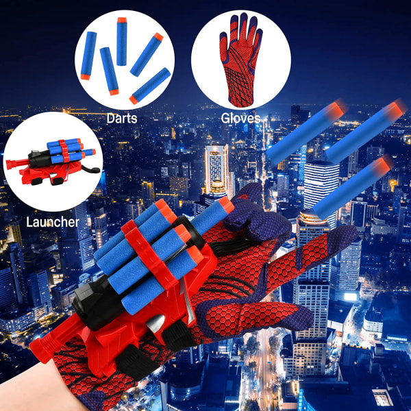 2 set Spiderman Launcher Handskar, Kids Plastic Cosplay Glove Hero SQBB