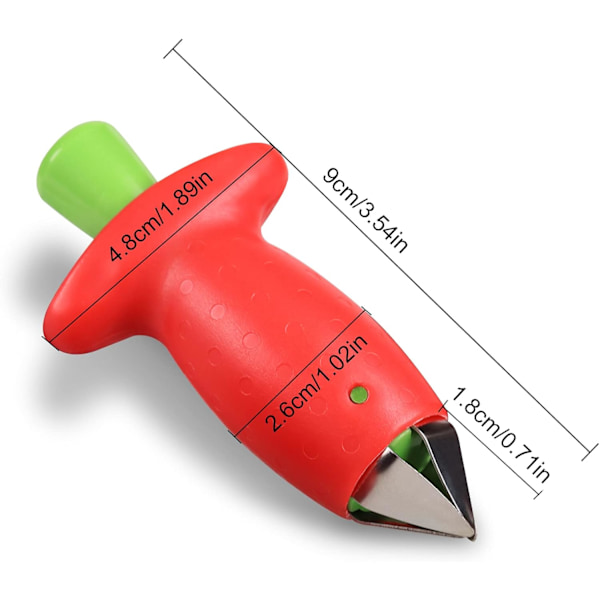 Ruostumattomasta teräksestä valmistettu hedelmänsydänpoistotyökalu (punainen, 2 kpl)