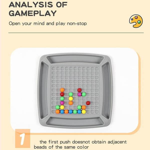 Rainbow Ball Duel Brettspill - Klassisk Strategispill for Barn (175 Perler) Gray 175 beads