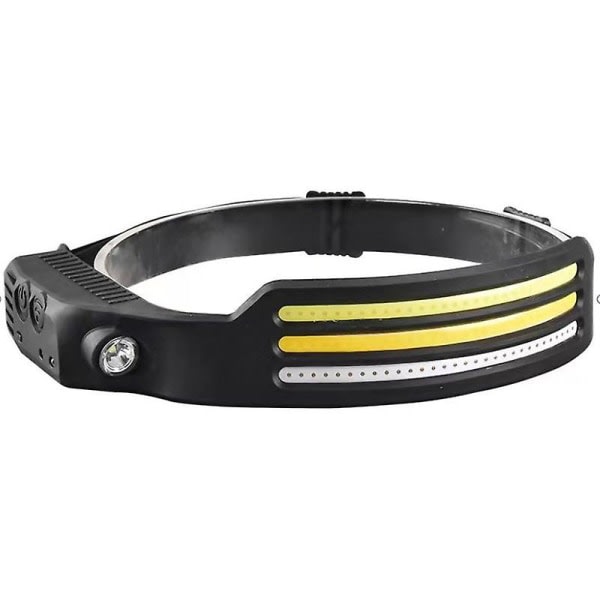 230 Brightbeam pandelampe genopladelig, LED genopladelig pandelampe, LED strim pandelampe lommelygte med bevægelsessensor, 10 tilstande vandtæt LED pandelampe til