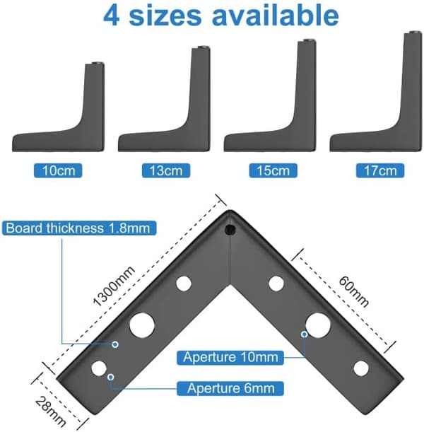 Sett med 4 møbelben Last opp til 800 kg, 15 cm Modern Triangle Sh