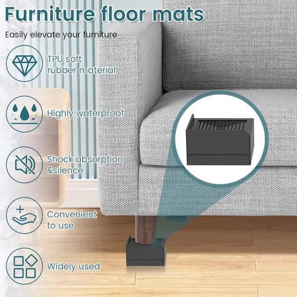 Møbelhævere – 4 stk. møbelfodshævere 7,5 cm | Møbelfødder / Fødder til Stol & Sofa