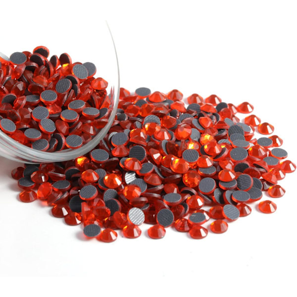 8000 stk Orange Hotfix Rhinestones, SS6, 1,9-2,1 mm for Håndverk & Klær Orange SS6