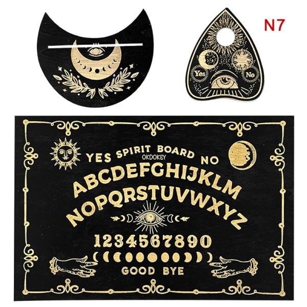 Träsvarta spådomspendelbräde graverad magisk bräda Ouija Boa 7 SQBB