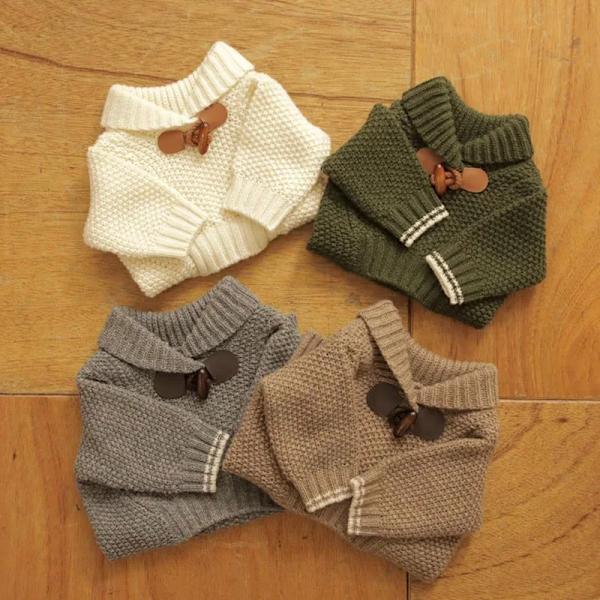 Husdyrsbeklædning Efterår Vinter Medium Lille Hund Strik Ulltrøje Varm Frakke Kattunge Hvalp Mode Kofte Chihuahua Yorkshire Mops Grøn L 3.5-5KG