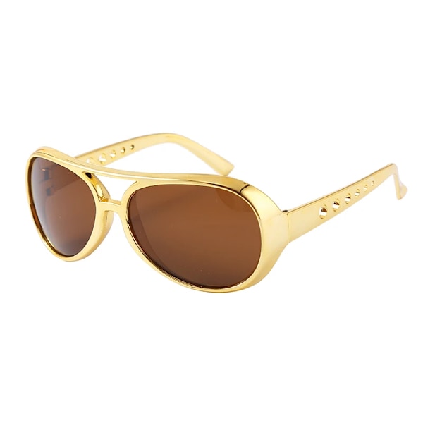 Morsomme briller Golden Cosplay Anime solbriller Morsomme skjeggbriller 70-talls discokostymer Presley rekvisita Morsomme kamuflasjebriller HVIT