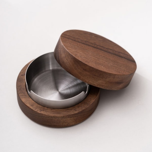 1 st Silver askkopp Original utomhusdesign askfat med stängd Li