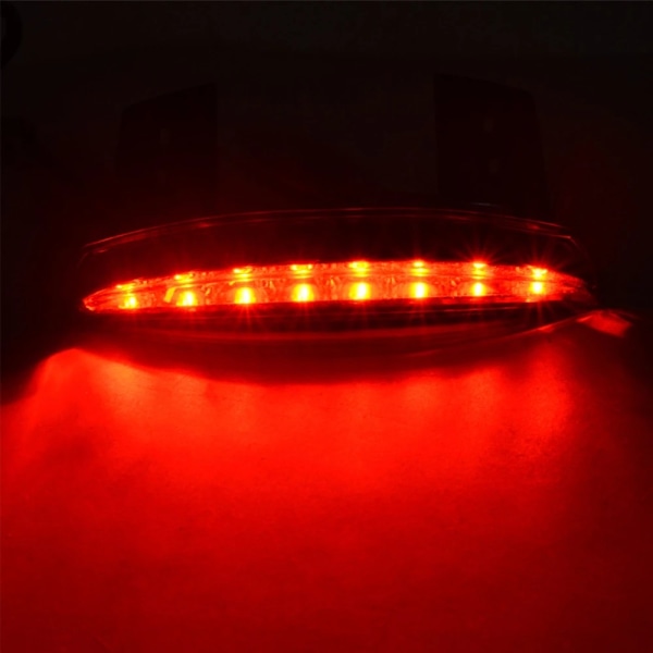 Røykfarget hakket Fender Edge motorsykkel 8 LED rød stopplys kjørelys bakre baklys for Harley Sportster XL 883N 1200N XL1200V XL1200X（1. - svart）