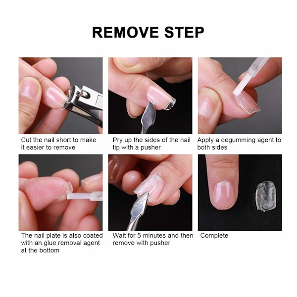 240 st Nail Display Tips, Transparent Akryltips för Nagelkonstövning Clear Round