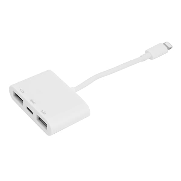 For IOS til Dual USB Expansion Dock Interface OTG Connector Hub Converter med kameralæser_max