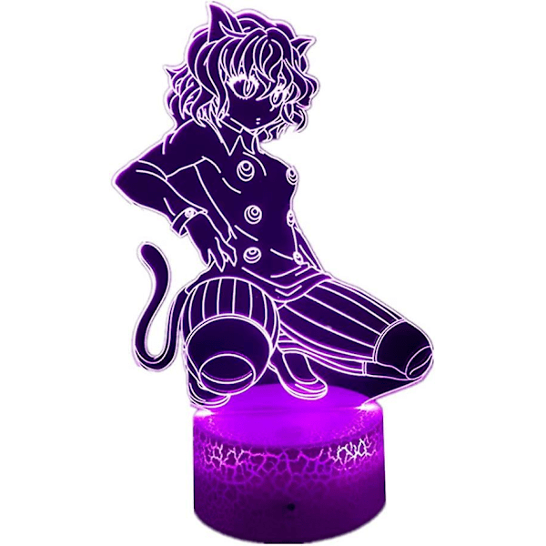 Usb Anime Manga Neferpitou Figur 3d Led-lampe Sovrumsdekor Sängbordslampa Bäst För Barn/vänner Gåvor Lava Bas Neferpitou