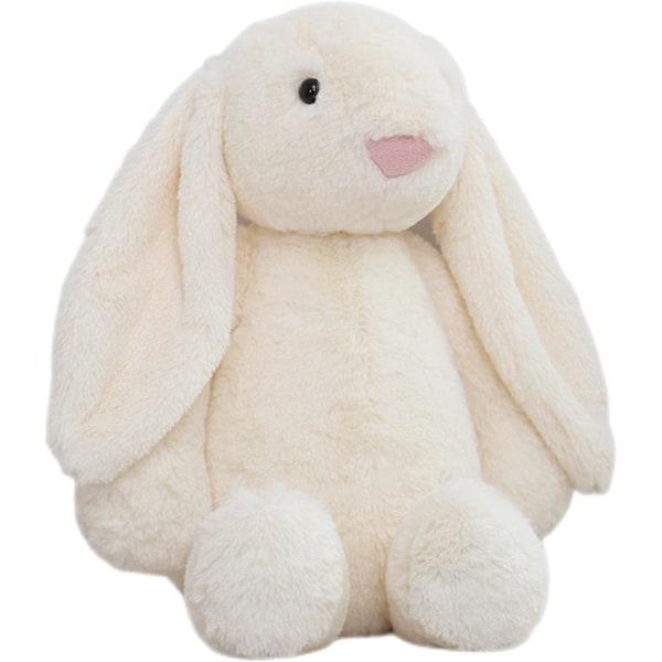 Kaninplysch, Mjuk Plyschkaninleksak, Bedårande Kramgo Gåva för Barn, Flickor, Pojkar (Bonnie Kanin 40 cm) vit white 30cm