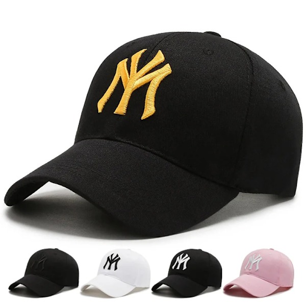 Utomhussport Letter MY Broderade baseballkepsar Mænd Kvinder Snapback- cap Forår og sommermode Kvindelig Hip Hop Visir Solhatte Sort Guld