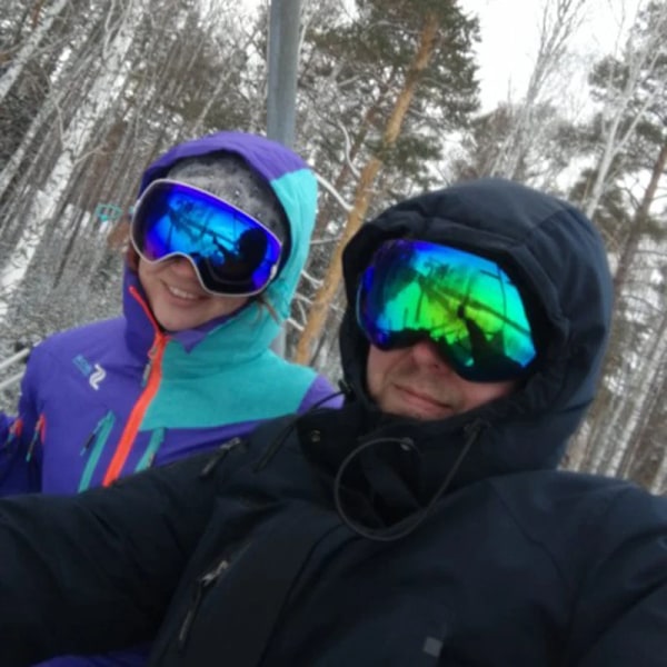 Laskettelulasit Kaksinkertainen Anti-hämärtyvä UV 400 Laskettelulasit Miehet Naiset Laskettelu Lumilautailu Rullalautailu Lumi Lasit Lasketteluhuppu Musta ja Laatikko