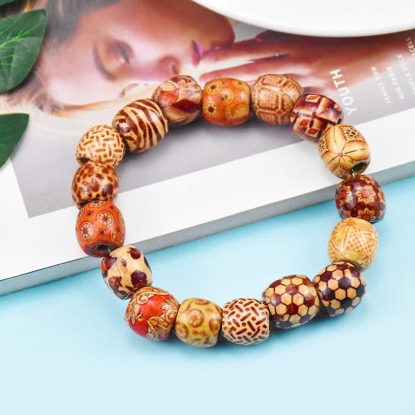 100 st träpärlor för hantverk Stort hål Macrame pärlor för armband Halsband Smycken gör DIY hårfläta 12mm