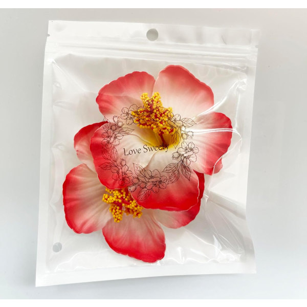 2 stk. Hawaii Plumeria Hårklipp for Strandfest (Rød) Red