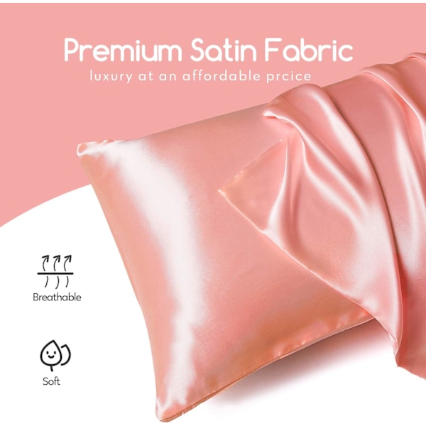 Silke Satin Örngott 2-pack (uten fyllmiddel) Blush 50X66cm Blush 50X66cm