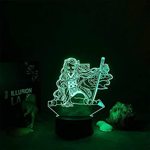 Demon Slayer Nezuko Kamado Lampe Anime Light 3D LED Nattlys